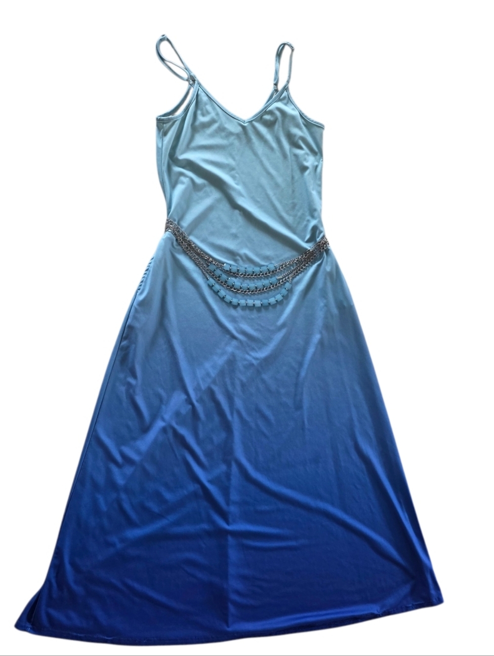 Bundle Maxi Dress - Ombre Dress & Blue Layered Chain Necklace In "Honu" Shop Bag - Picture 4 of 15